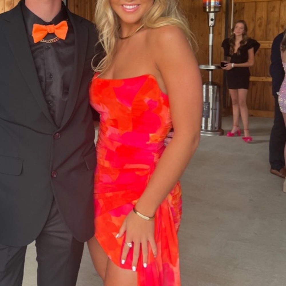 Ellie Mini Dress-Orange Floral - Picture 4 of 4